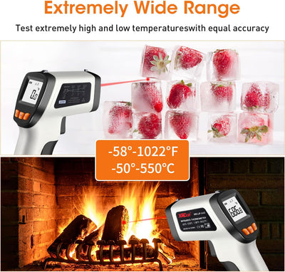 Pistola termómetro láser IR -58 a 1022°F para cocina