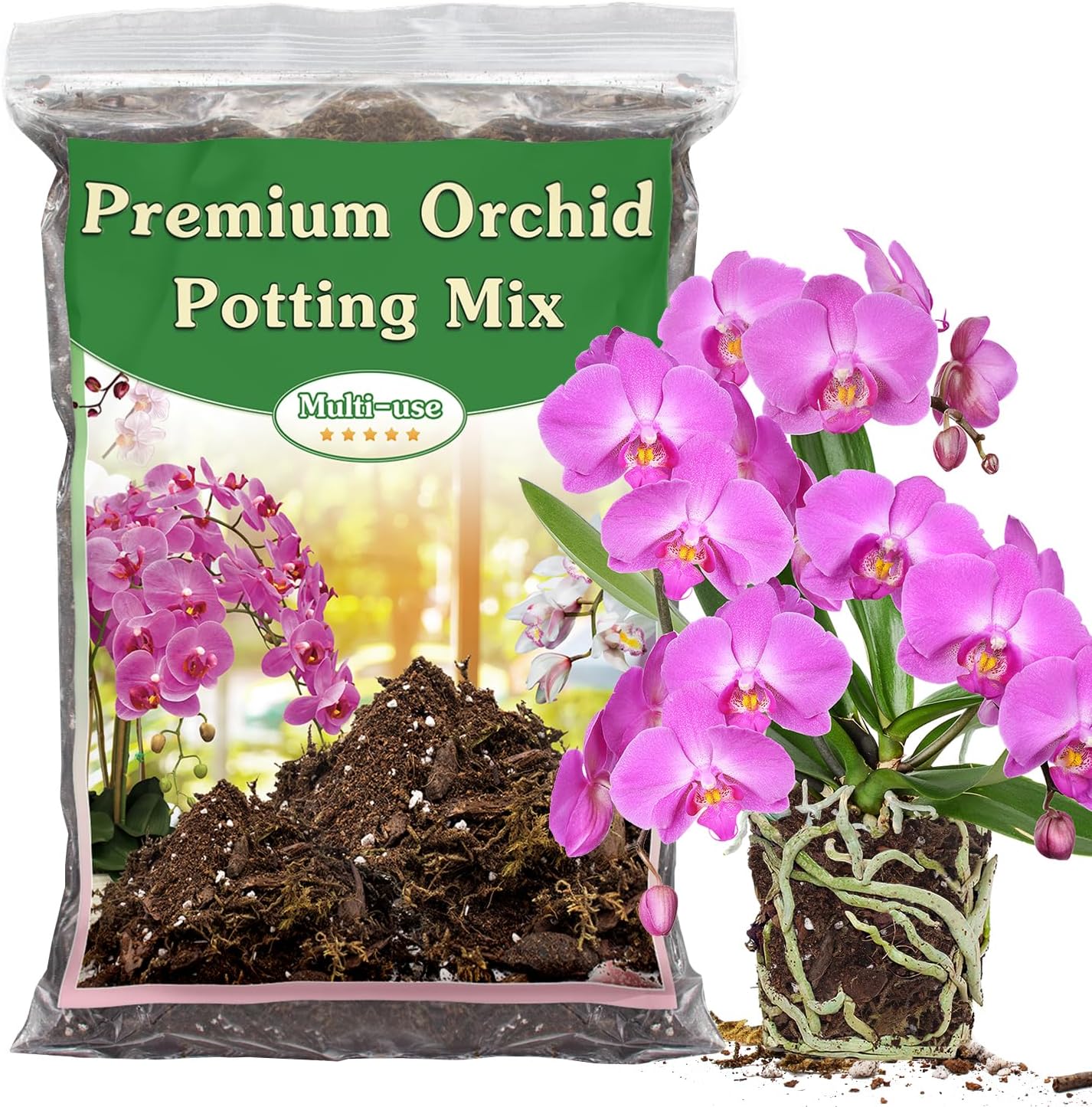 Mezcla orquídeas 2qt musgo perlita turba coco