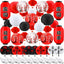 49 Linternas Papel Rojo Flor Cerezo LED Decoración Año Nuevo