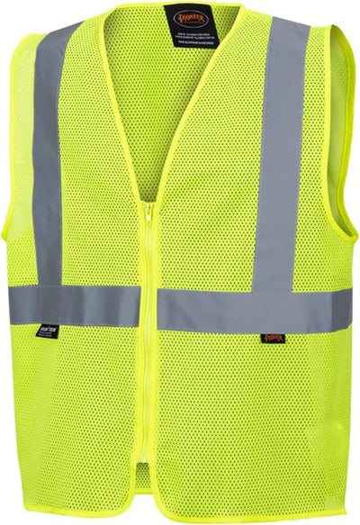 Chaleco seguridad malla Hi Vis clase 2 cinta reflectante amarillo