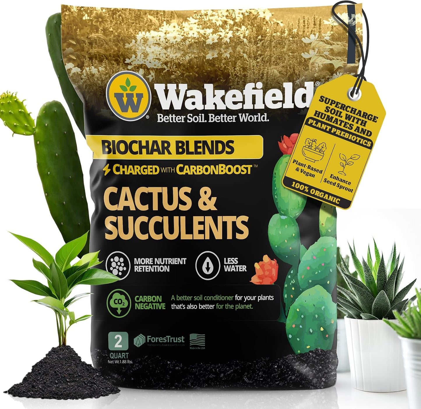 Mezcla tierra para cactus y suculentas con CarbonBoost