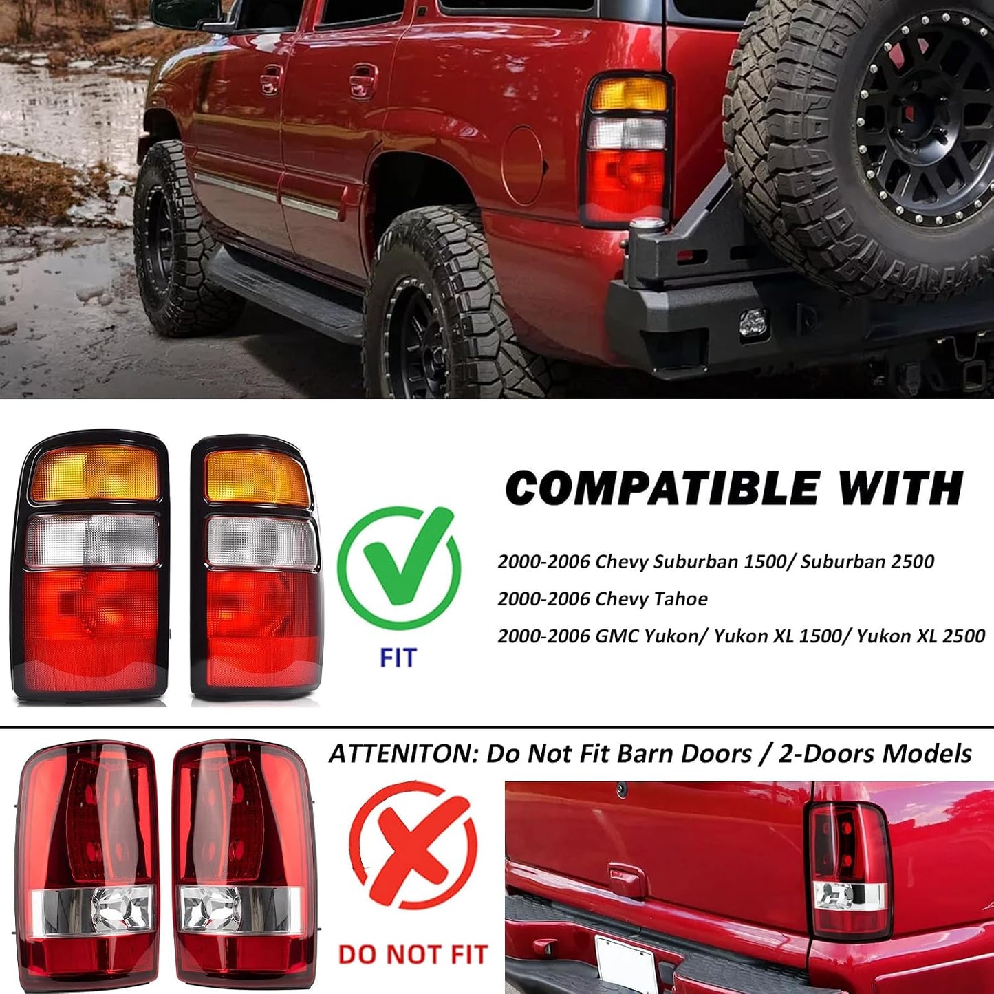 Kit luces traseras repuesto Chevy Tahoe Suburban Yukon 00-06