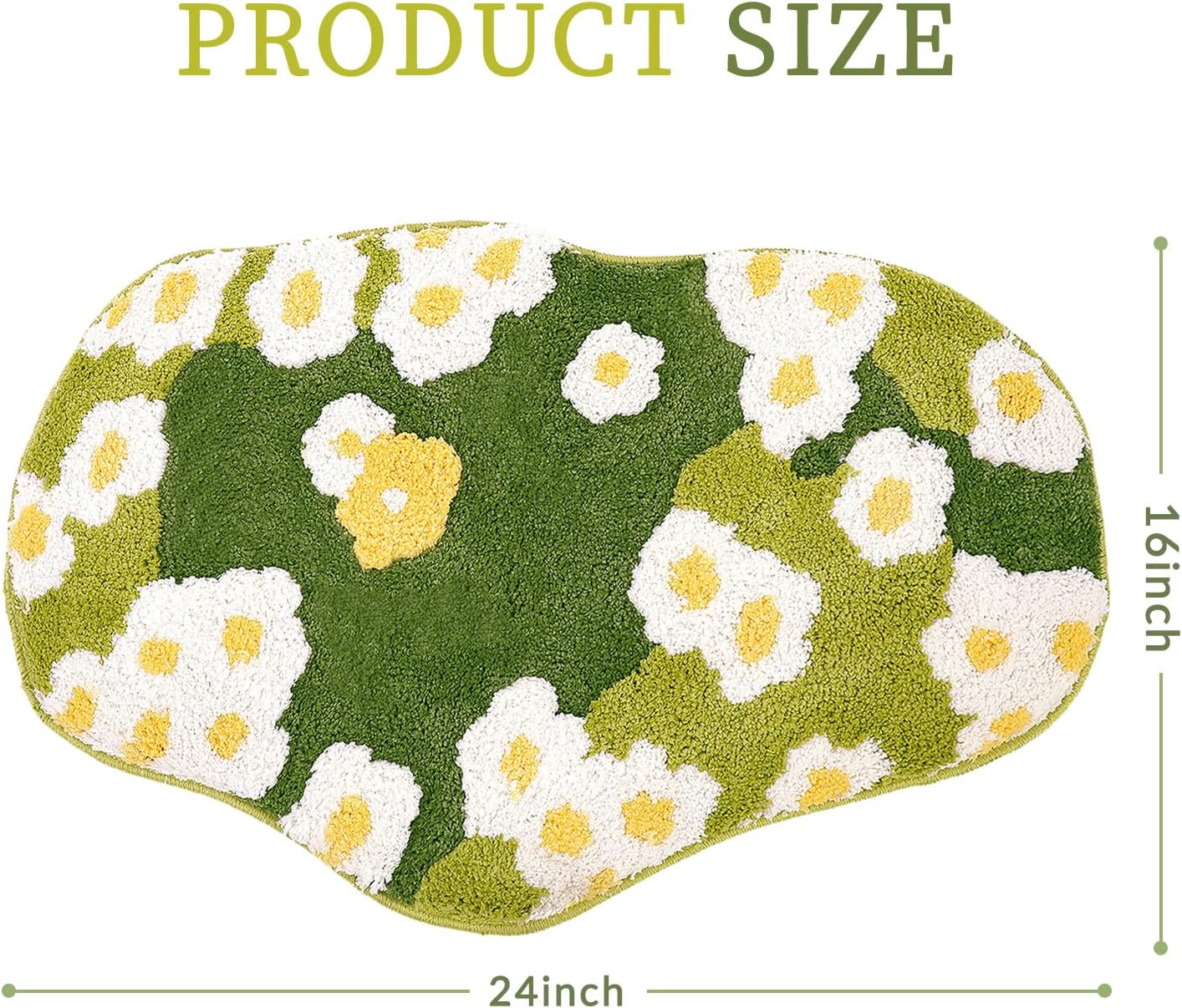 Alfombra baño musgo floral microfibra antiderrap 16x24