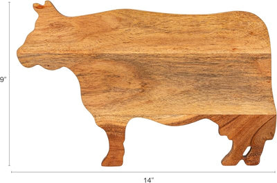 Tabla cortar queso madera acacia forma vaca natural