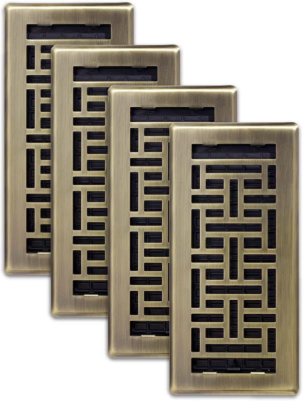 Registro suelo oriental 4x10pulg acabado latón antiguo