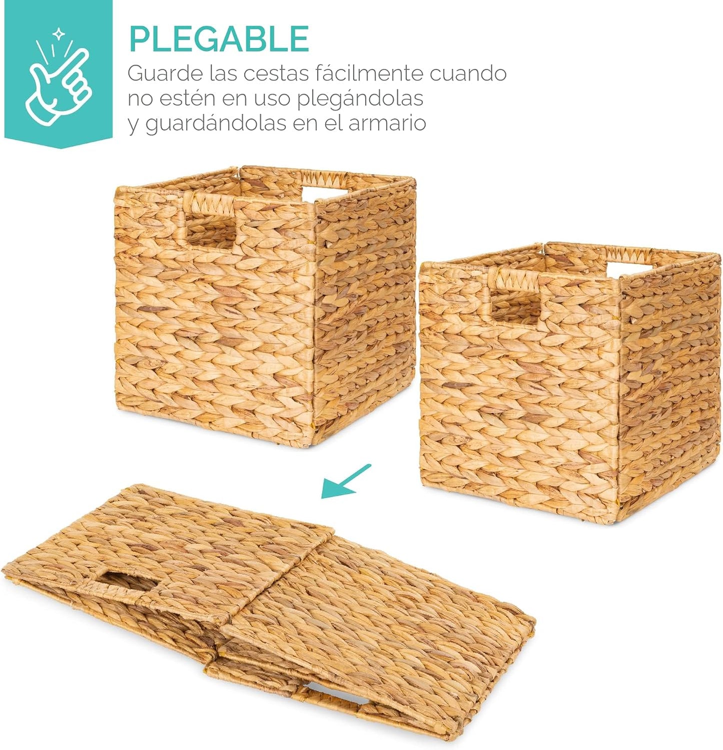 5 Pzas Cestas Almacenamiento 10.5x10.5" Plegables