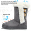 Botas de nieve mujer cortas gamuza sintética con botón