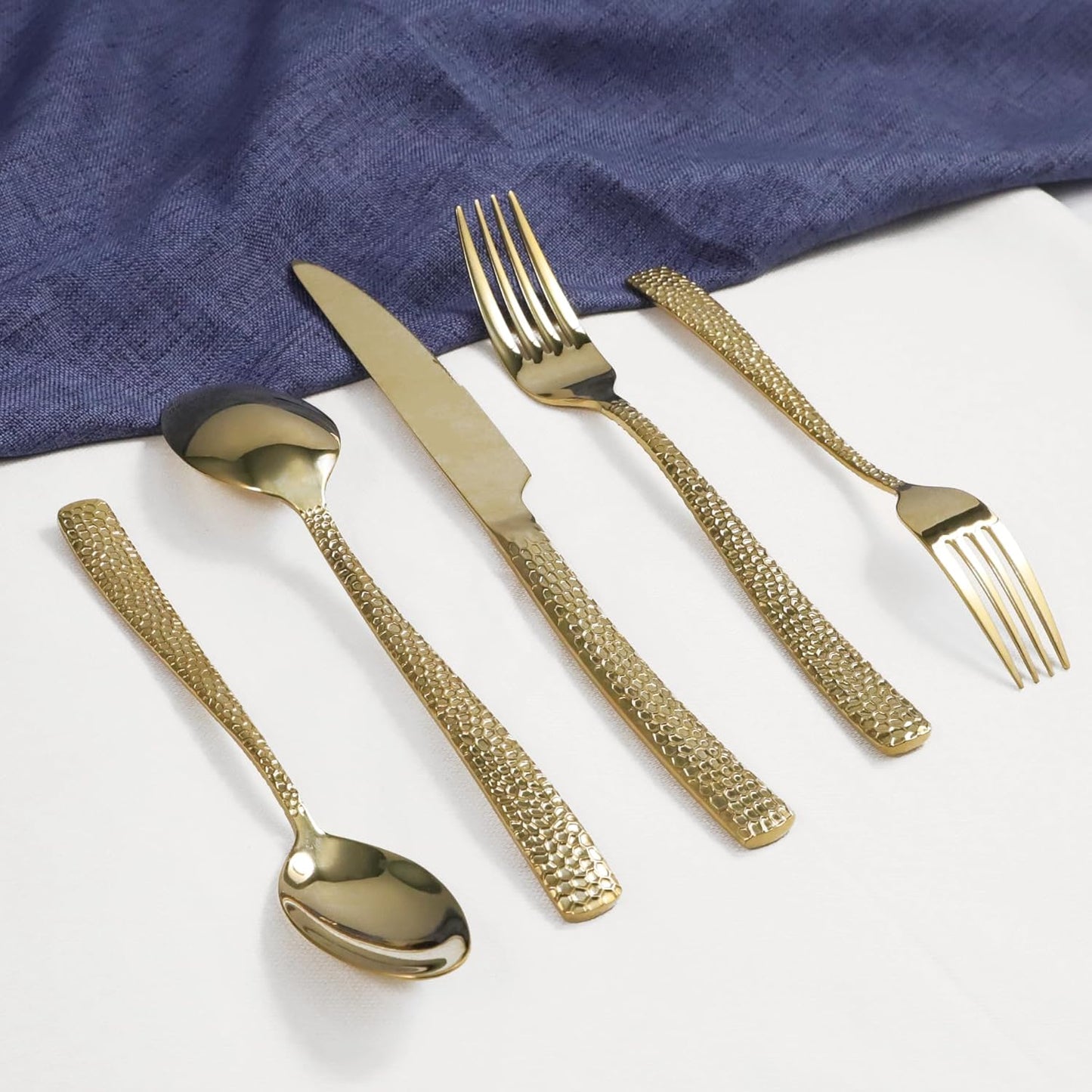 Set 40 Pzas Cubiertos Acero Inox Dorado para 8