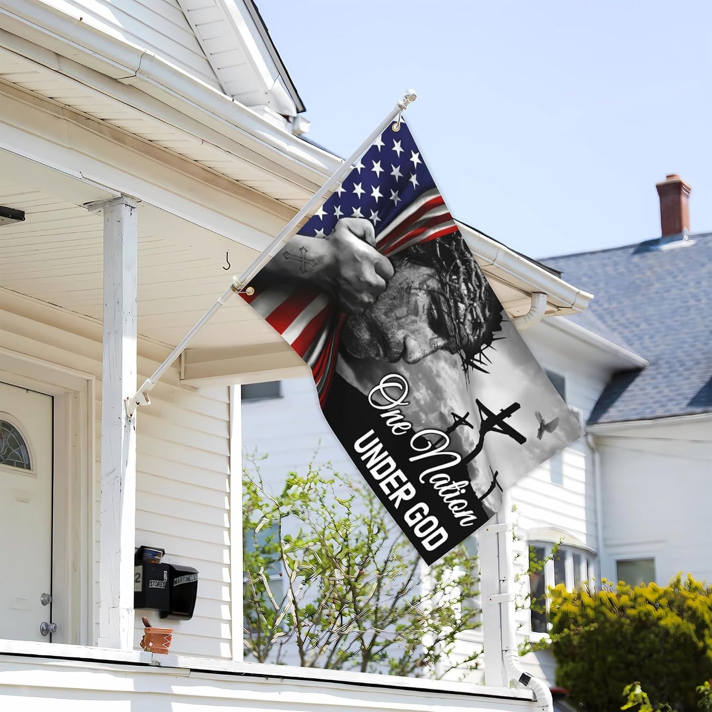 Banderas One Nation Under God 3x5ft para exteriores doble