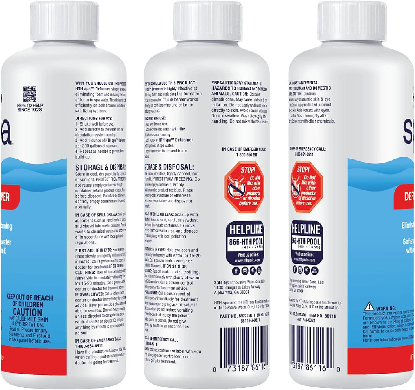 Antiespumante para spa y bañera hidromasaje 16oz
