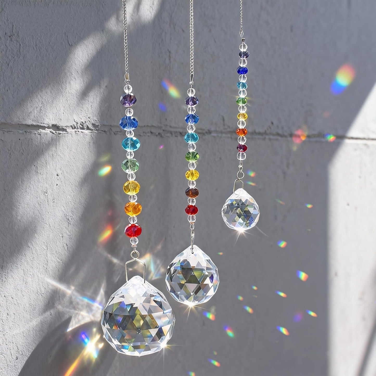 3 Pzas Prisma Cristal Colgar Ventana Decoración Arco Iris