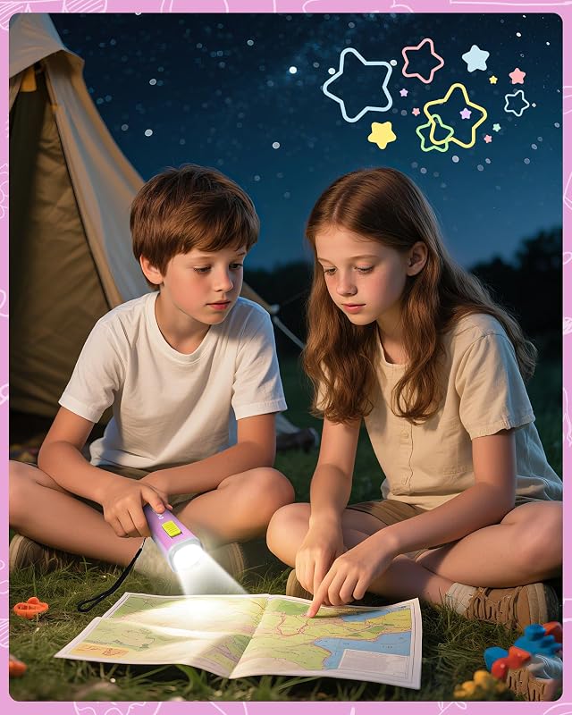 Linterna mini led plástico con batería 3aaa rosa