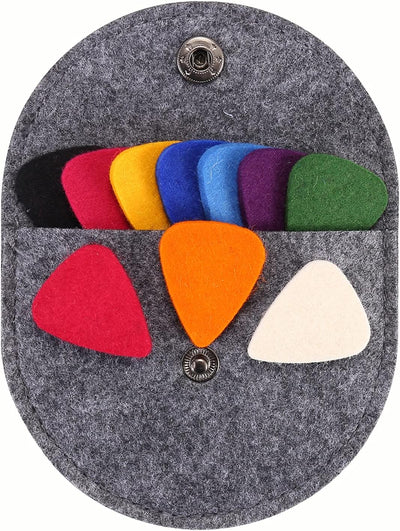 Púas fieltro corazón para ukelele guitarra 10 pzas con estuche