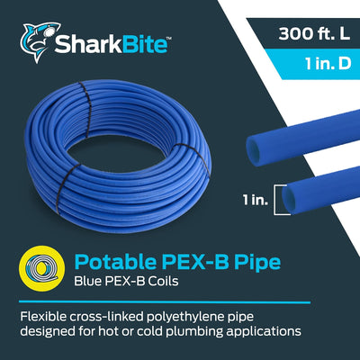 Tubería PEX-B 1pulg x300ft azul para fontanería