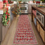 Alfombra pasillo navidad 2x8ft roja antiderrap suave