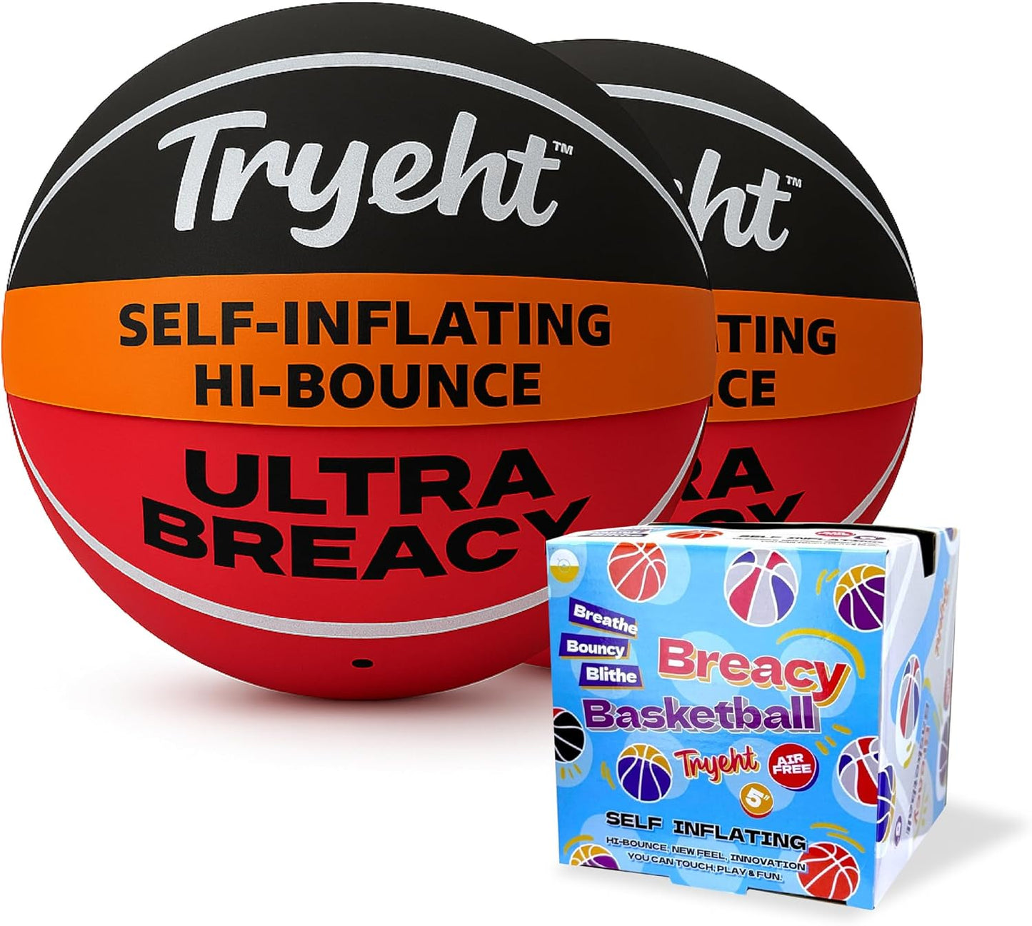 Bola baloncesto 5" autoinflable sin bomba color naranja