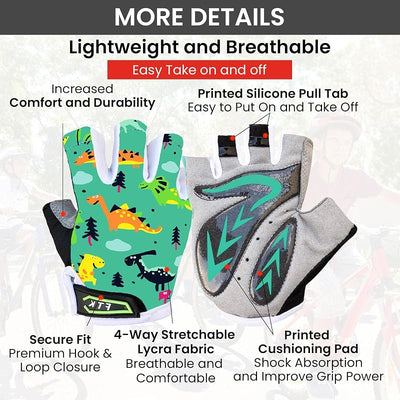 Guantes ciclismo niños 2-11 años medio dedo