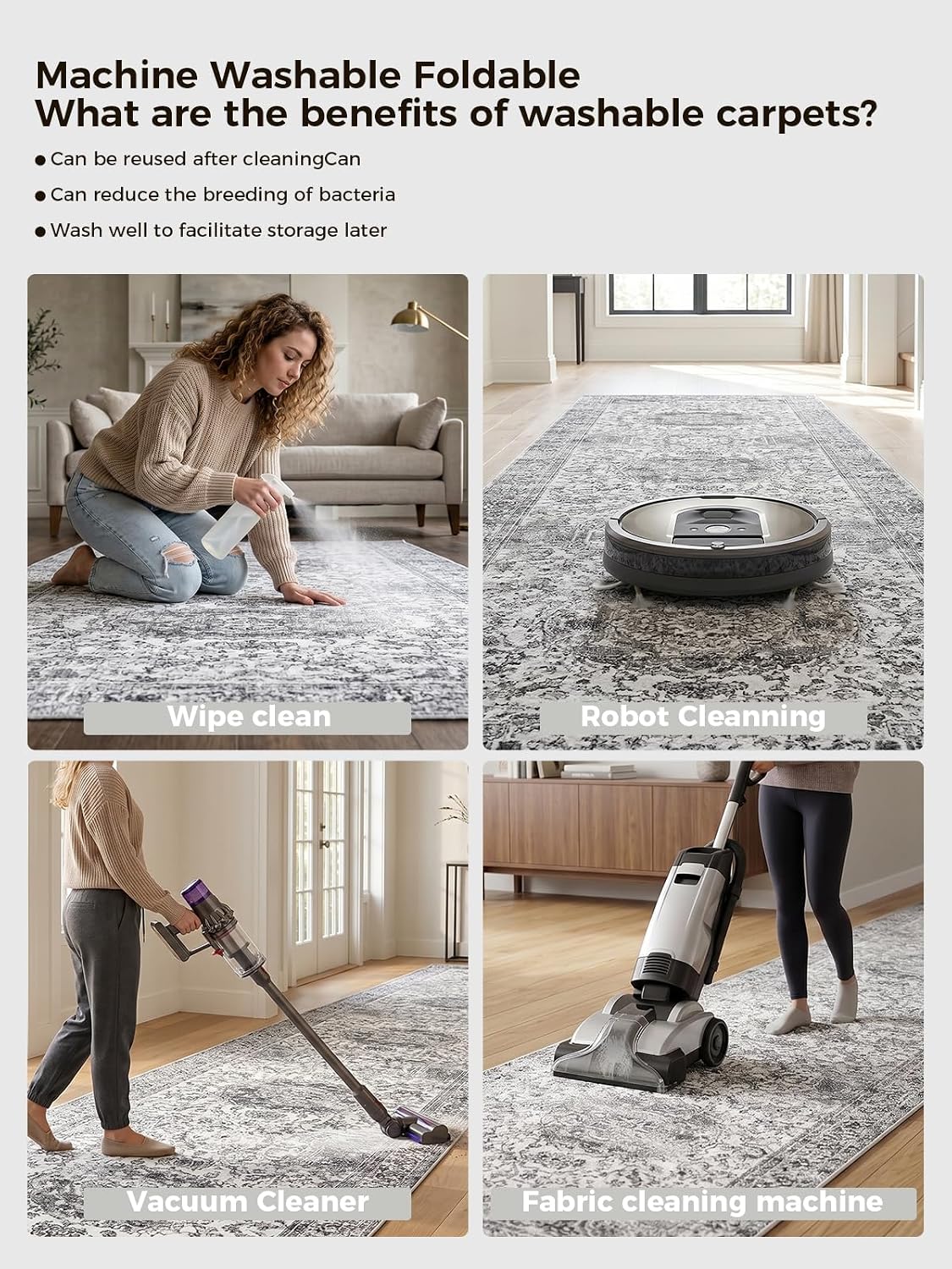 Alfombra antiderrap lavable 2x10ft gris