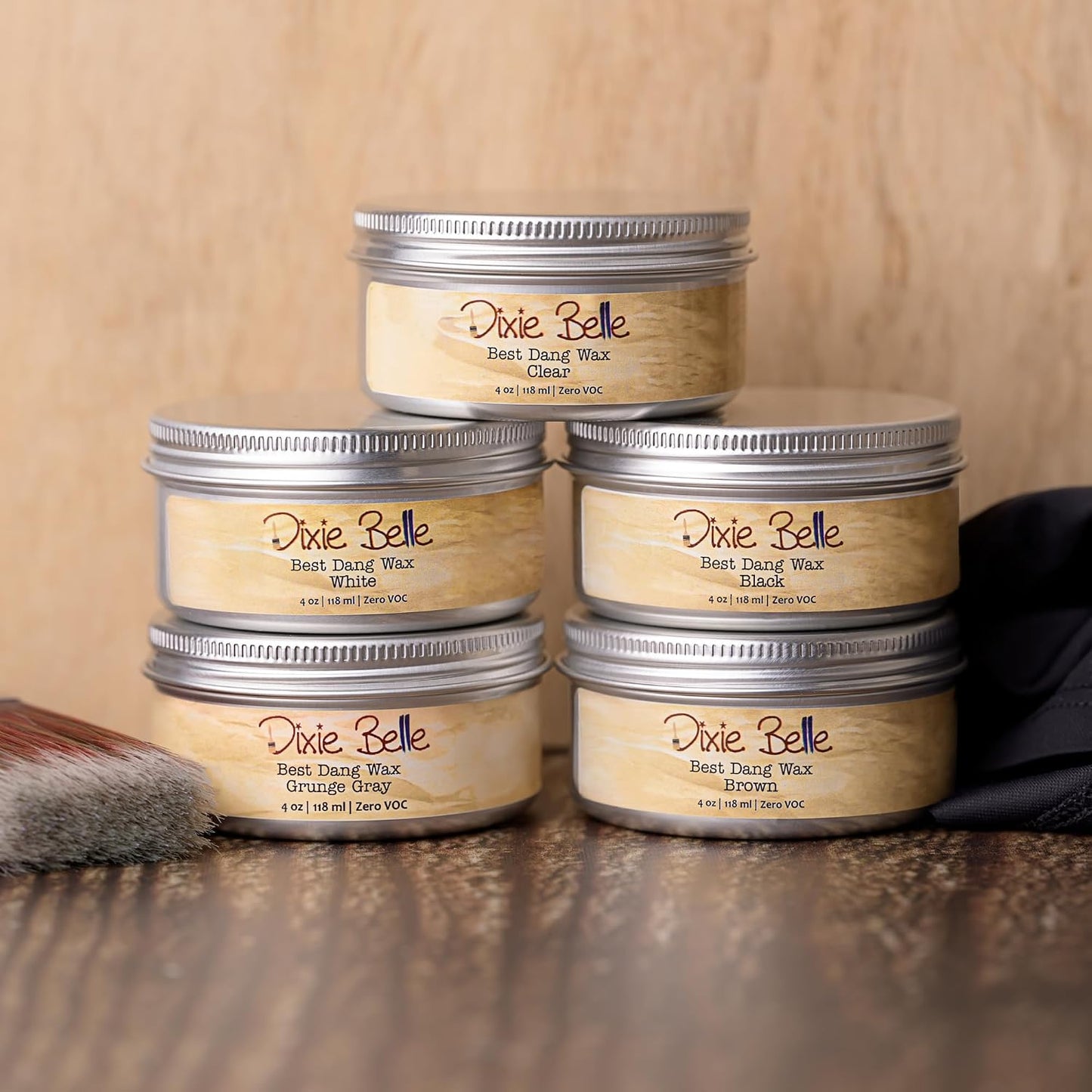 Cera para muebles DIY acabado marrón 113g