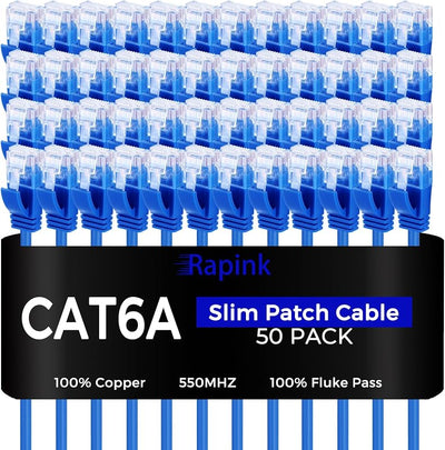 Cable Ethernet Cat6a 1pie 50pzas 10G sin enganches