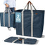 Cesta plegable para ropa sucia 64L azul con asas