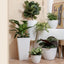 Macetas plástico blanco moteado set 2 19cm