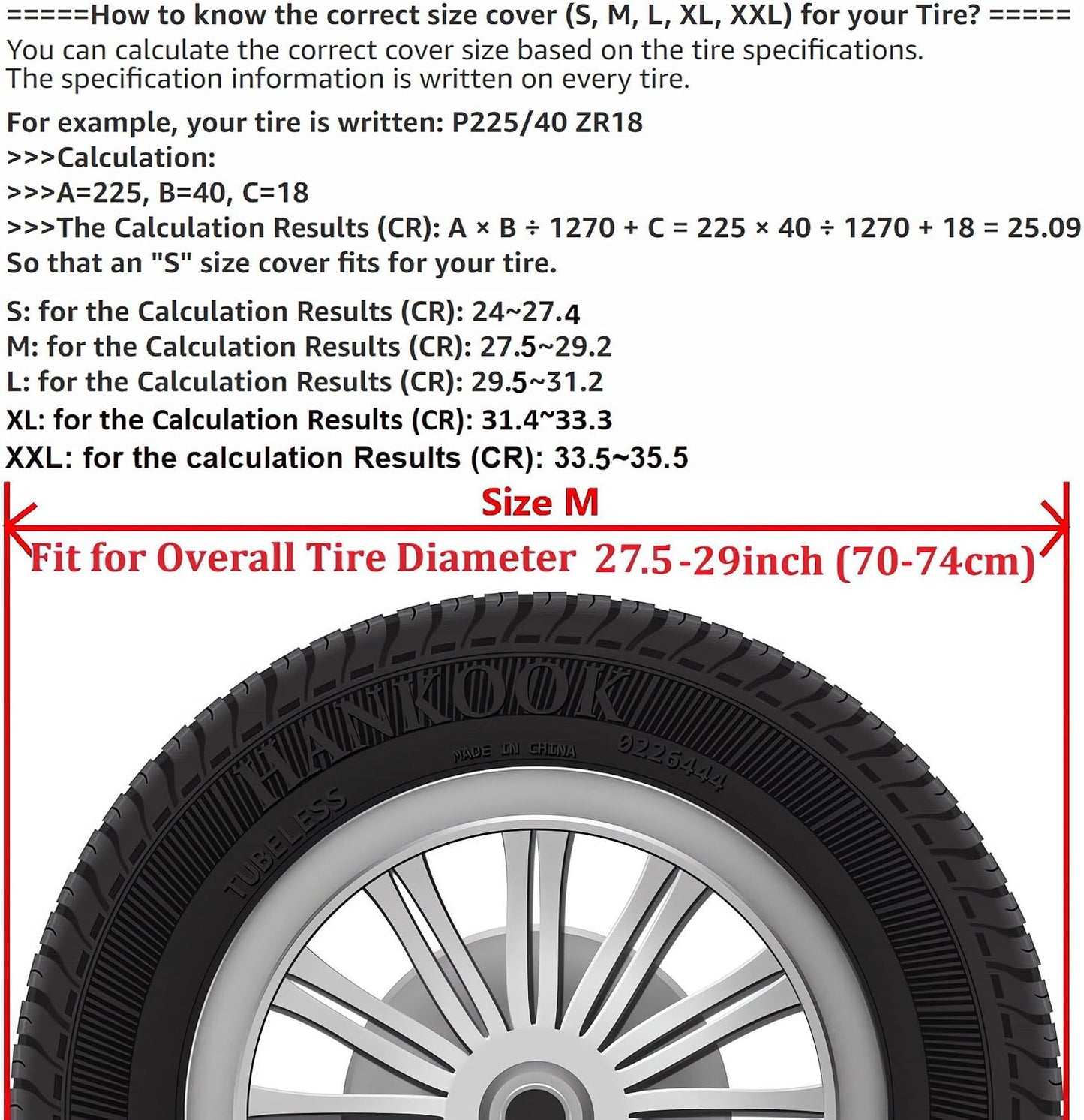 Cubierta neumático repuesto para Toyota RAV4 Honda CR-V Jeep