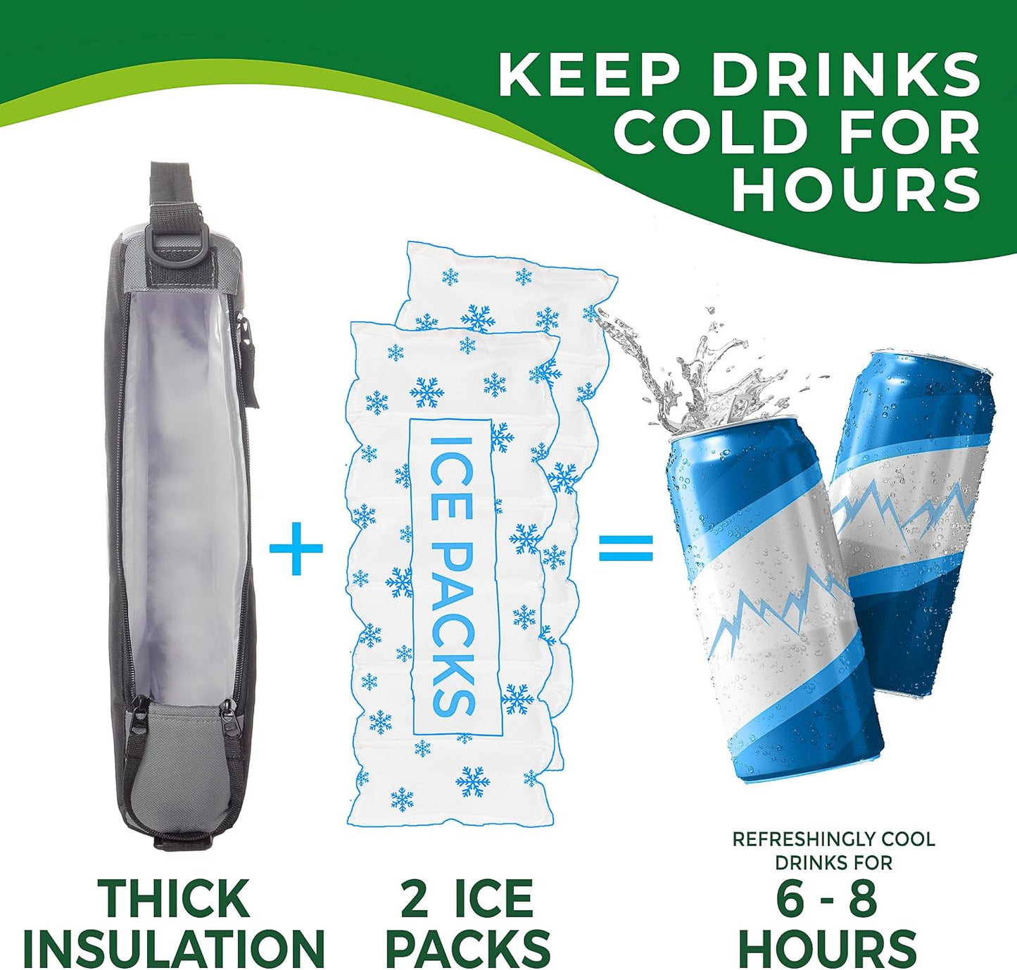 Bolsa enfriadora golf 6 latas con 2 pack hielo