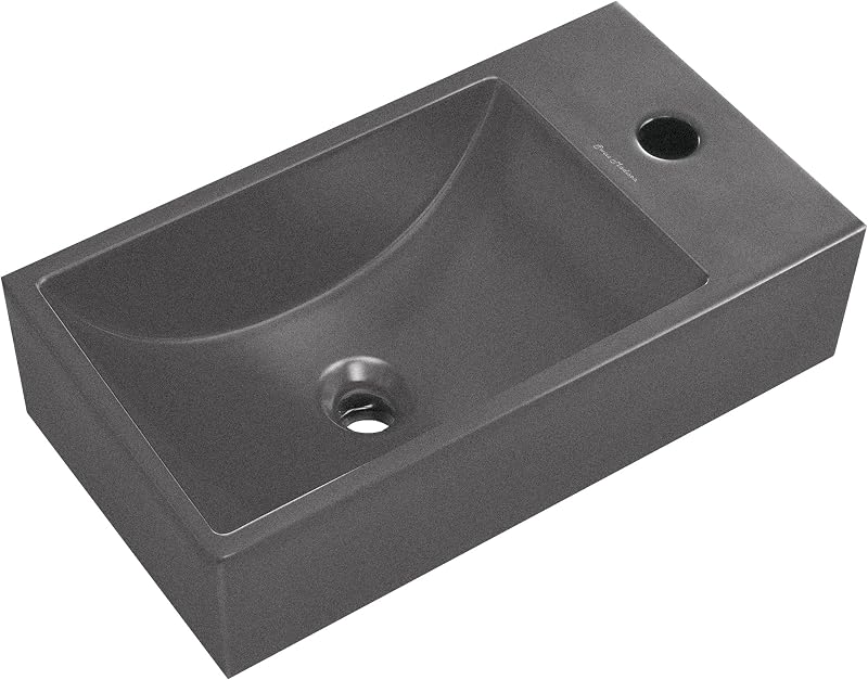 Fregadero hormigón 16pulg gris oscuro derecho
