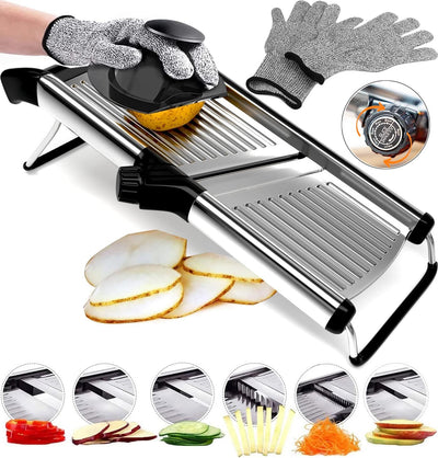 Cortador mandolina acero inox 16.5x5pulg 6 ajustes