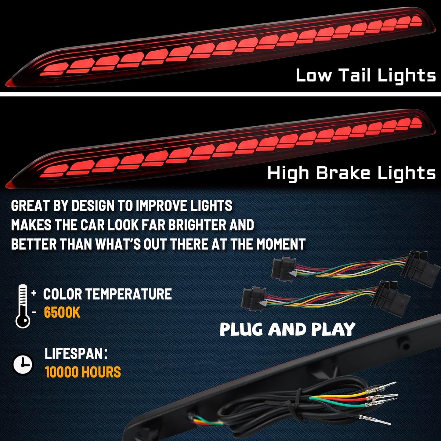 Reflector LED trasero DRL parachoques Cadillac CT5 20-23