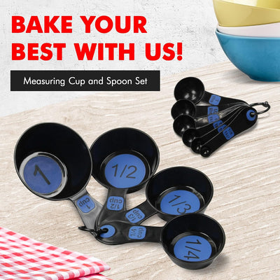 Set 10 Pzas Tazas Medidoras Plástico Azul