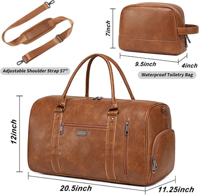 Bolsa viaje piel sintética con compartimento zapatos