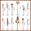 12 Pzas Flores Metal Oxidado Estacas Jardín Rústico