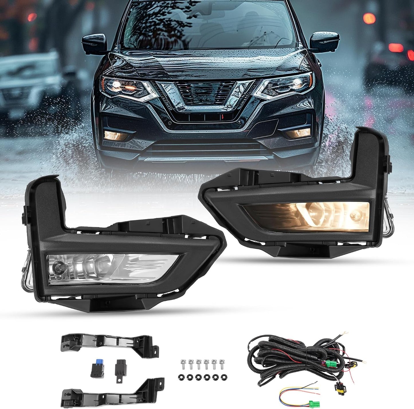 Kit luces antiniebla plástico para Nissan Rogue 17-20
