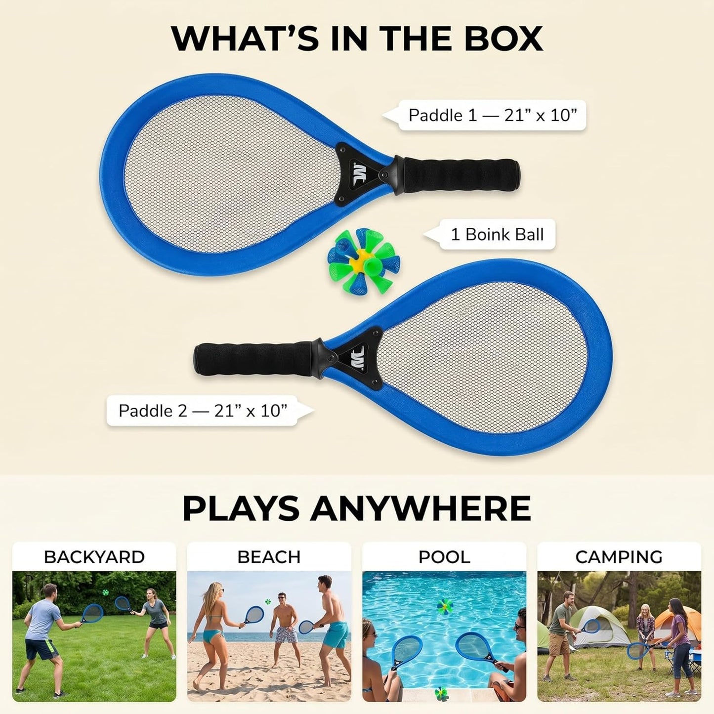 Set Whackminton sin red para exteriores parque jardín playa
