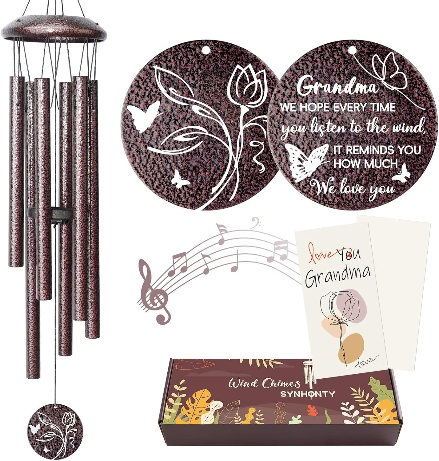 Campanillas viento 25" regalo abuela cumpleaños