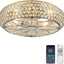 Ventilador techo cromado con luz 20pulg cristal 6 velocidades