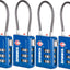 Cerradura TSA equipaje combinación reconfigurable 4 azul