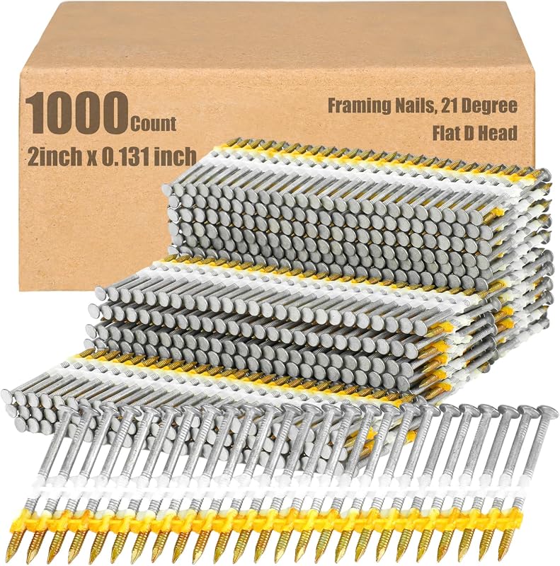 Clavos D 21 grados cabeza plana galvanizados anillado