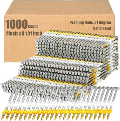 Clavos D 21 grados cabeza plana galvanizados anillado