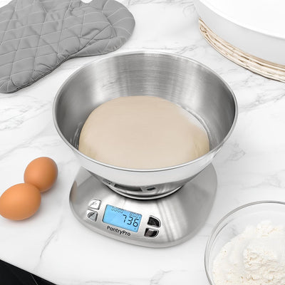 Báscula cocina acero inox 12lb LCD gramos oz batería incluida
