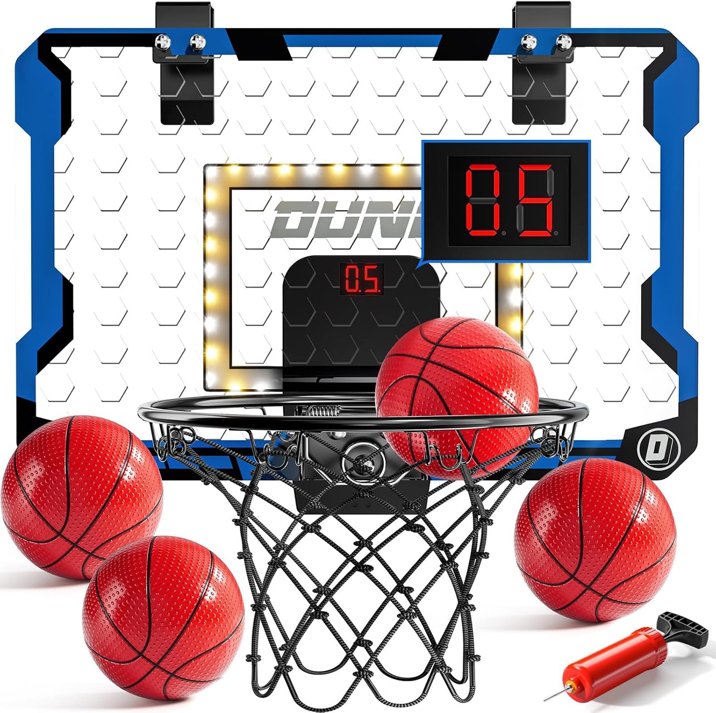 Aro baloncesto niños con luz LED 4 bolas