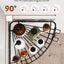 Organiz. esquinero ducha acero inox con ganchos adhesivo negro