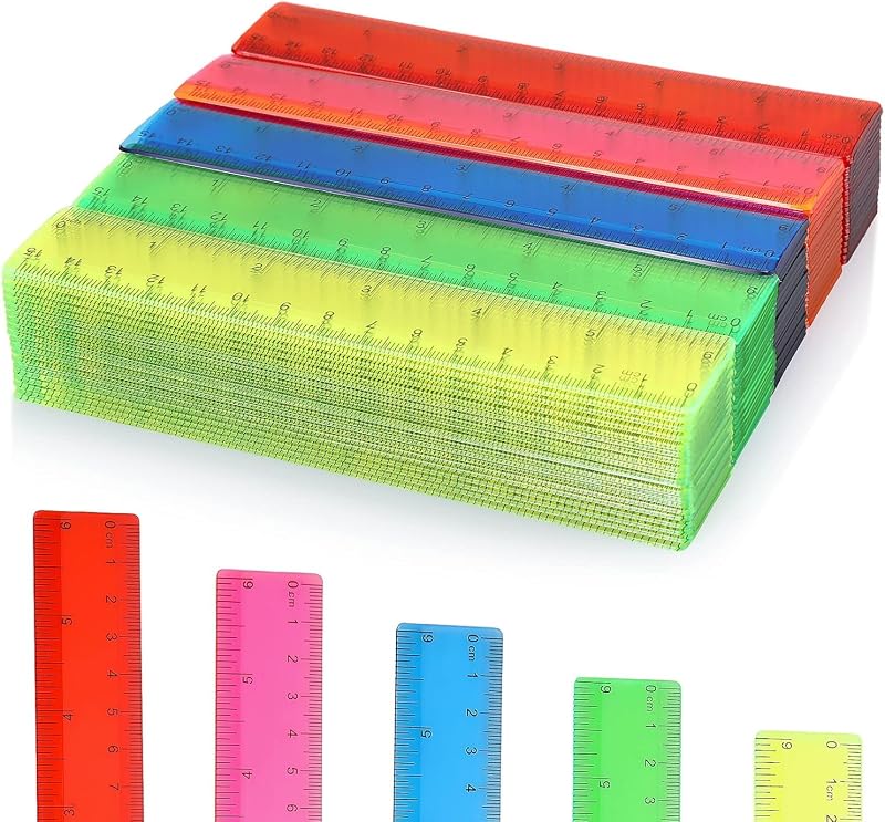 200 Reglas Plástico Flexibles para Primer Día Escuela
