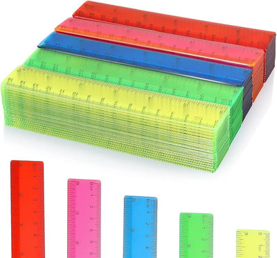 200 Reglas Plástico Flexibles para Primer Día Escuela