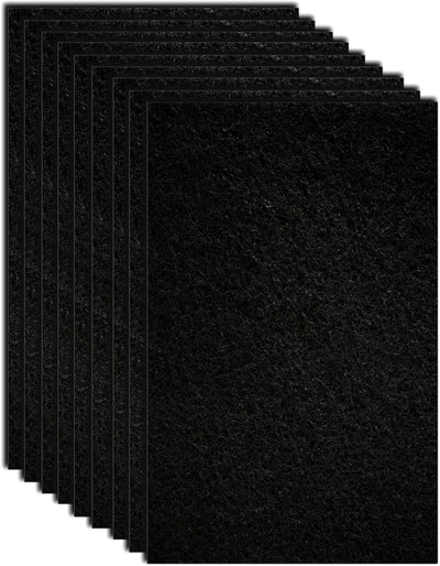 10 Almohadillas Filtro Carbono 4.5x6.5pulg para Cajas Arena Gatos