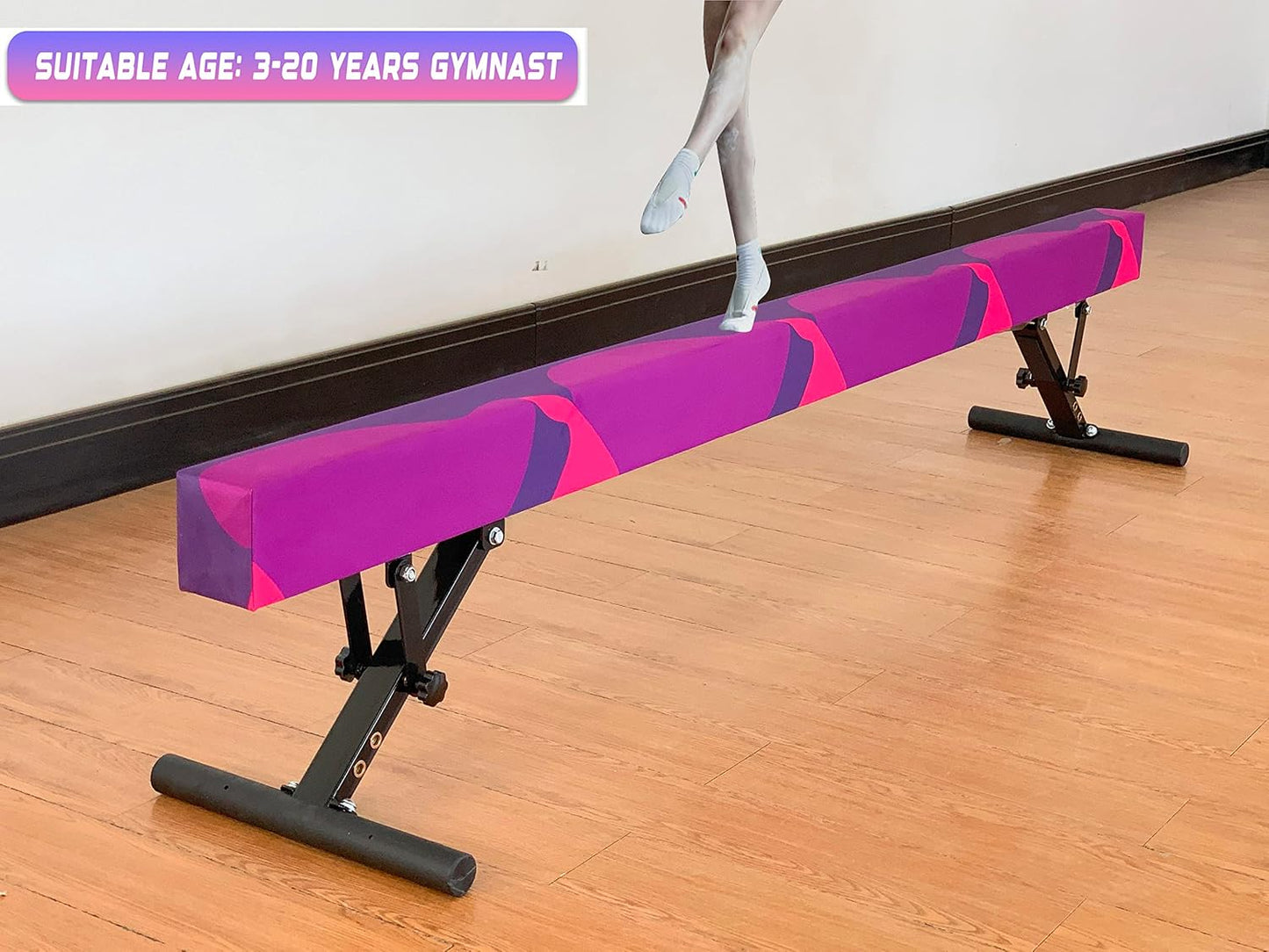 Barra equilibrio ajustable 8ft para niños y adolescentes