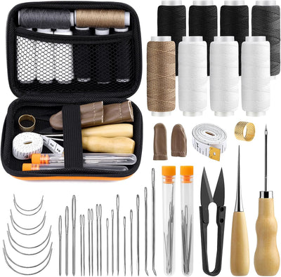 Kit costura 38 pzas aguja hilo 8 hilos tapicería