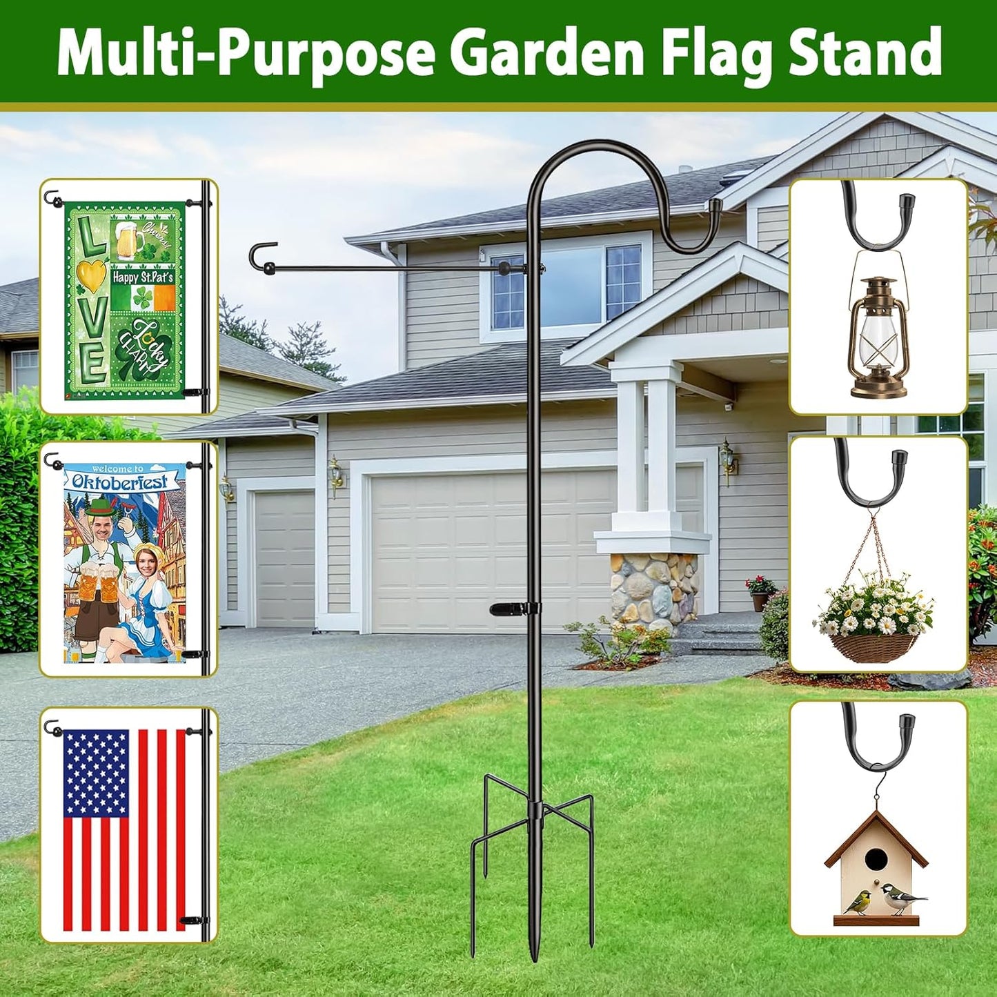 Soporte bandera poste metal 48" resistente exterior